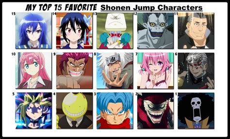 Top 15 Favorite Shonen Jump Characters (600th) by FlameKnight219 on DeviantArt