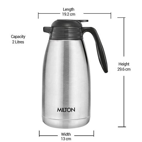 Milton Thermosteel Classic Hours Hot Or Cold Tea Coffee Carafe Ml Silver Stainless
