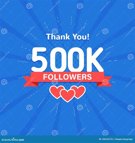 Thank You 500000 Or 500k Followers Congratulation Card Web Social