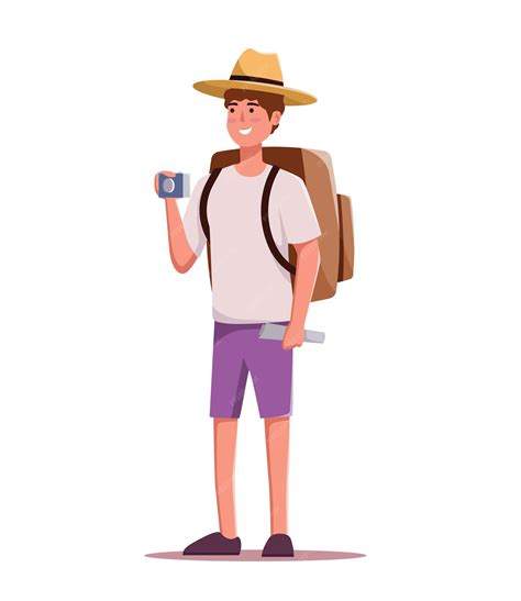 Personagens turistas viajando ilustração vetorial de pessoas | Vetor
