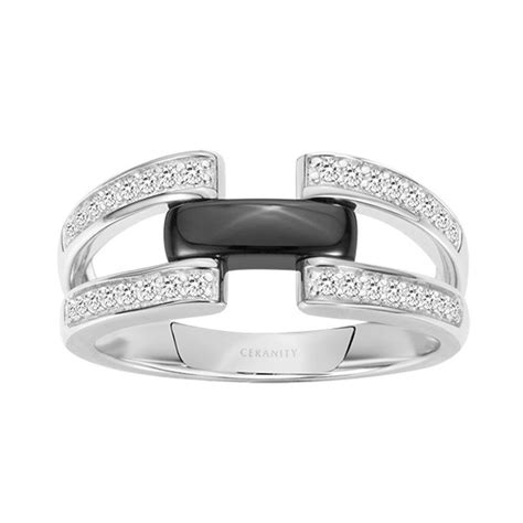 Bague Femme Pavage Edora Argent C Ramique Et Oxydes Plus De