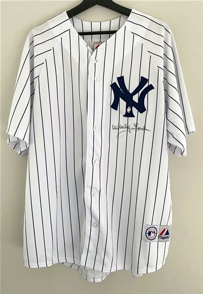 Lot Detail Whitey Ford Signed New York Yankees Majestic Jersey