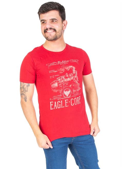 Camiseta Masculina Estampada Select Vermelho Rovitex