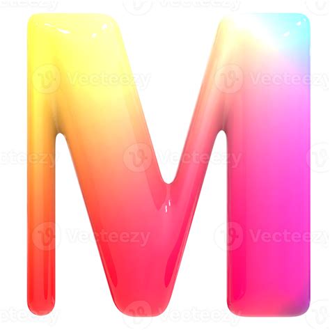 Gradient Font M 3d Render 46793849 Png