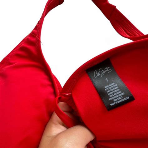 Red Bikini Set With Adjustable Halter Top And Cheeky Depop