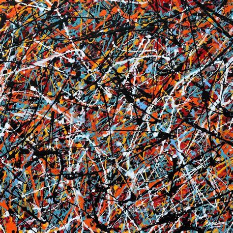 Colour Rhythm Abstract Painting In Jackson Pollock Style Colorful