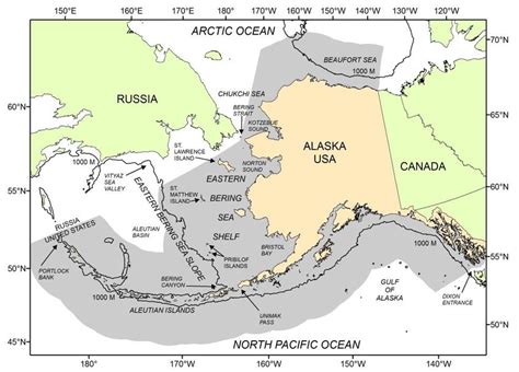 Overview map of the study area, with the US Exclusive Economic Zone in ...