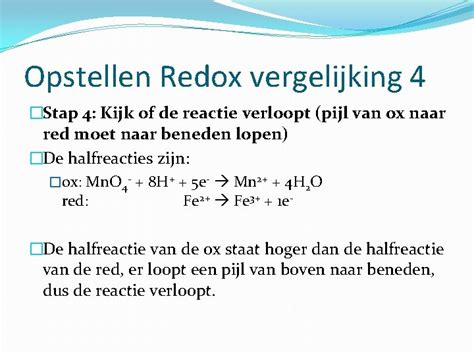 Redox Voorspellen En Opstellen Redoxkoppels Bij Een