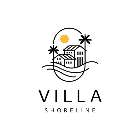 Plantilla diseño logotipo villa resort playa logo ilustración vector