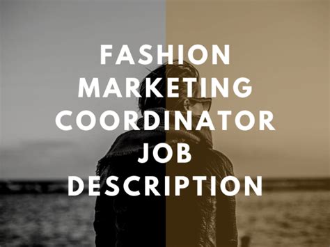 Fashion Marketing Coordinator Job Description Salary Responsibilities