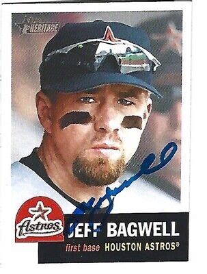 Jeff Bagwell Houston Astros Signed Topps Heritage Card Ip Auto