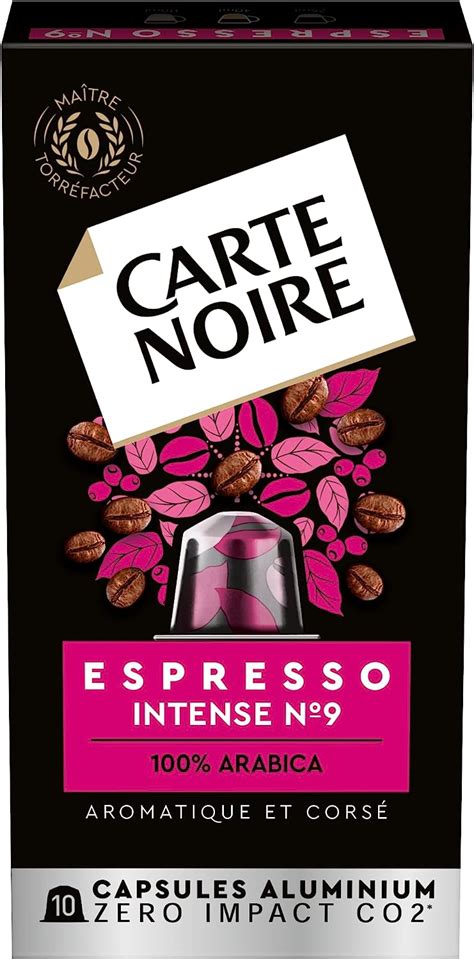 Carte Noire Capsules De Café Espresso Intense N°9 Compatibles Nespresso® Café Arabica Lot