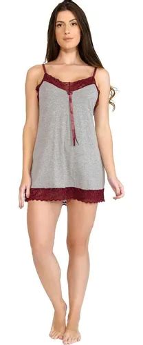 Camisola Mescla E Renda Sexy Linha Noite Lingerie Feminina Mercadolivre