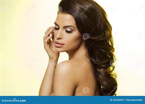 Beauty Portrait Of Brunette Woman Stock Image Image Of Female Attractive