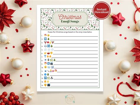 Christmas Emoji Game Printable Christmas Song Game Etsy