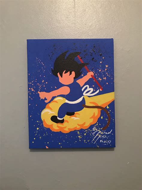 Goku and nimbus canvas | Wall art canvas painting, Easy canvas art, Canvas art painting