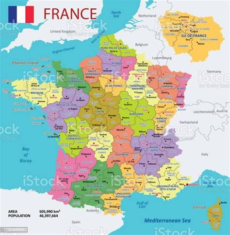 Vector Map Of France With Detailed Administrative Divisions And