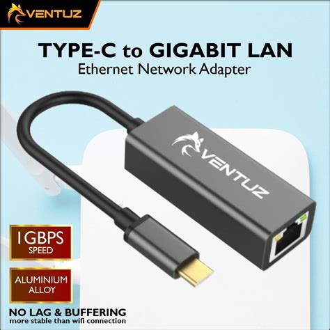 Ventuz Converter Usb Type C To Gigabit Ethernet Lan Rj