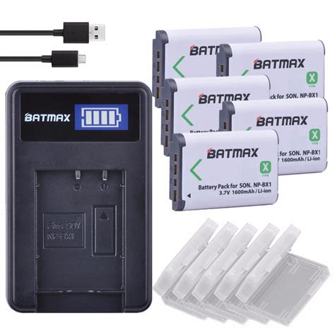 Batmax 5pc NP BX1 Np Bx1 NPBX1 Batteries AKKU LCD USB Charger For Sony