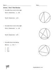 Circles Part 2 Test Review Docx Name Date Circles Part 2 Test