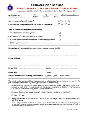 Fillable Online Fire Protection Systems Bpermitb Application Form Pdf