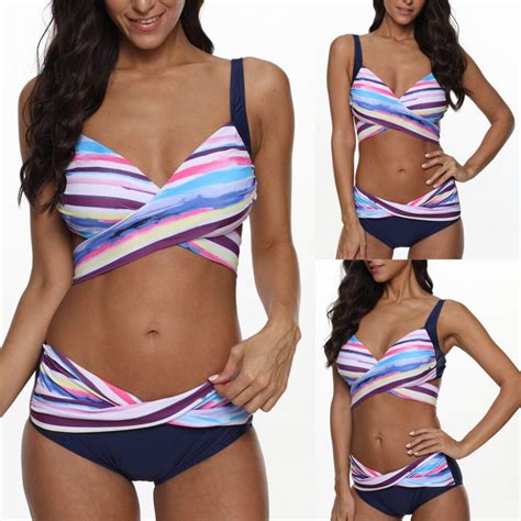 Women Floral Print Bikini Set Swimming Two Piece Swimsuits Swimwear