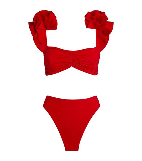 Womens Maygel Coronel Red Ruffled Goleta Bikini Harrods Uk