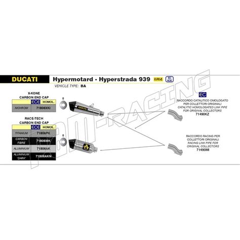 Raccord Homologu Inox Arrow Hypermotard Hyperstrada