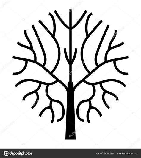 Árbol Desnudo Símbolo Árbol Estéril vector gráfico vectorial