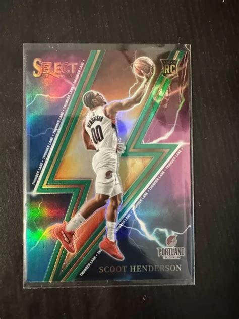 Scoot Henderson Panini Select Thunder Lane Verde Argento Prizm