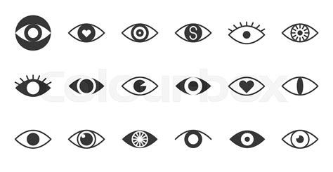 Simple Glyph Eye Vector Icon Pixel Perfect Stock Vector Colourbox