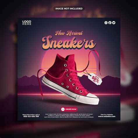 Premium Psd Sneakers Shoes Social Media Post Template