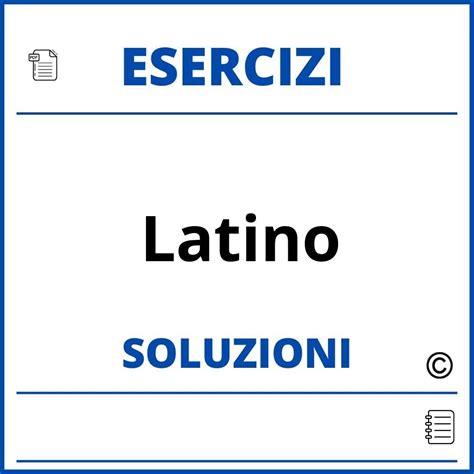 Esercizi Di Latino Con Soluzioni Pdf