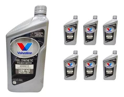 Paq 6 Aceites Sintético Valvoline 0w 40 Advanced 946ml