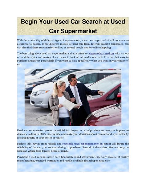 Begin your used car search at used car supermarket by akevedoff - Issuu