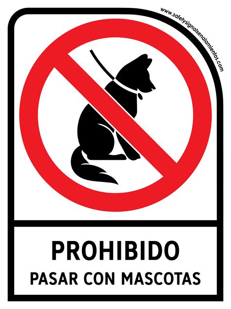 PROHIBIDO PASAR CON MASCOTAS CON LEYENDA - Safetysignal