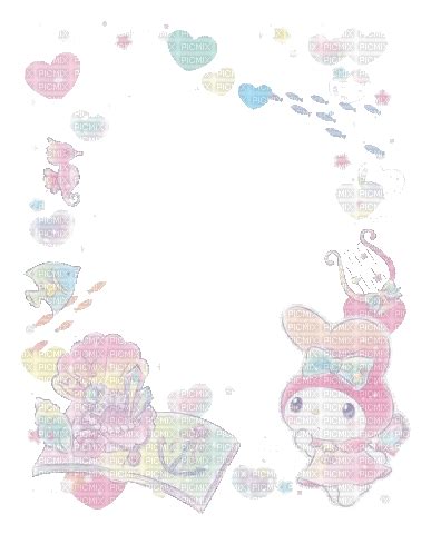 melody frame kawaii pastel rainbow  melody sanrio