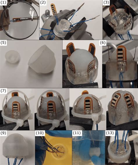 Sensor fabrication process; numbered photos correspond to the listed ...