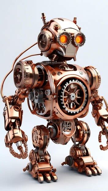 Steampunk Copper Gears Robot Generative Ai Premium Ai Generated Image