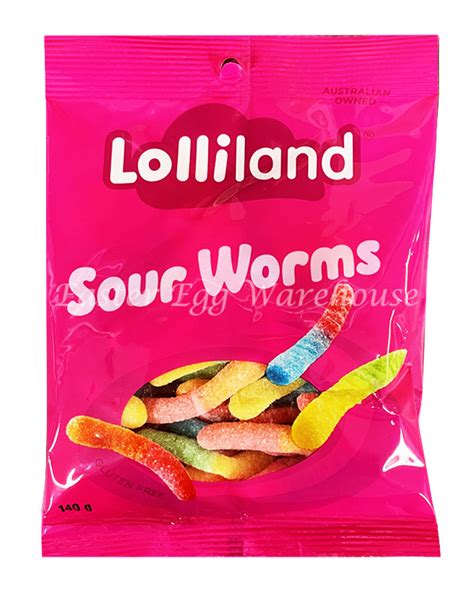 Lolliland Sour Worms 140g Easter Egg Warehouse