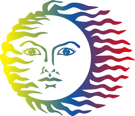 Colorful Sun Face - Openclipart