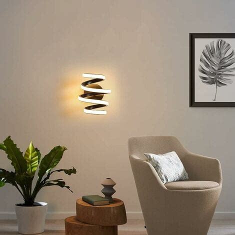 Comely Applique Murale Led W Noir Spirale Simple Cr Ativit Moderne