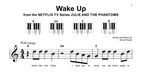 Wake Up From Julie And The Phantoms Super Easy Piano Sheet Music