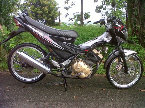 Modifikasi Warna Motor Satria Fu Hitam Silver Keren Bengkel Otto