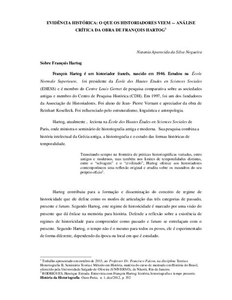 Pdf EvidÊncia HistÓrica O Que Os Historiadores Veem AnÁlise