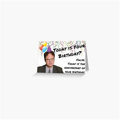 The Office Dwight Schrute Birthday Greeting Card For Sale By Avit1