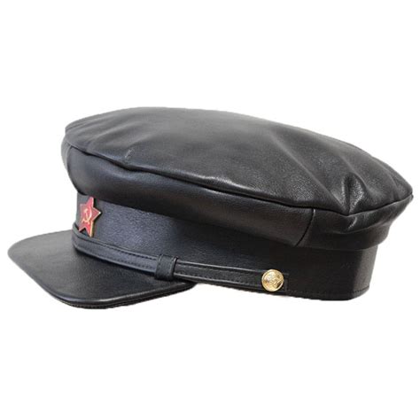 Soviet Revolution Officer Leather Hat