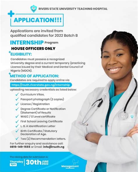 Internship Application For 2022 House Officers Batch B Only Rivers