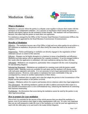 Fillable Online Mediation Guide Fax Email Print Pdffiller