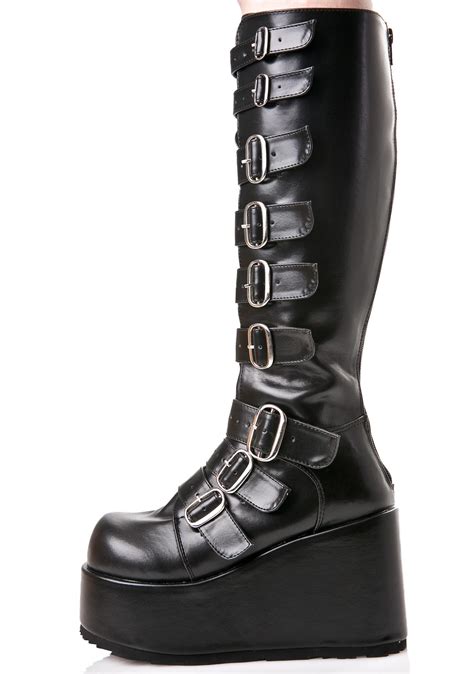 Demonia Concord Buckle Platform Boots Dolls Kill